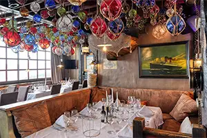 Le Cap Horn restaurant with a panoramic mountain view in Courchevel