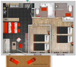 Apartment 2 bedrooms - 4 pax
