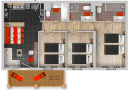 Apartment 3 bedrooms - 6 pax