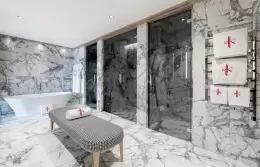 The bedroom in Suite-Chalet K7 at Le K2 Palace, Courchevel 1850
