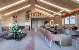 The living room in Suite-Chalet K7 at Le K2 Palace, Courchevel 1850