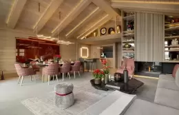 The living room in Suite-Chalet K8 at Le K2 Palace, Courchevel 1850