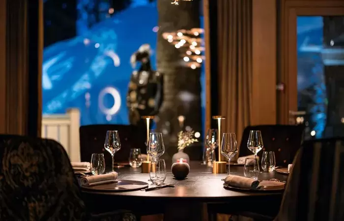 The dining room at L'Altiplano, Le K2 Palace, Courchevel 1850