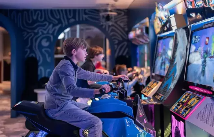 Arcade games in the Kids Klub, Le K2 Palace, Courchevel 1850