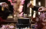 Cheese fondue shared at Le Bottleneck, Le K2 Palace, Courchevel 1850
