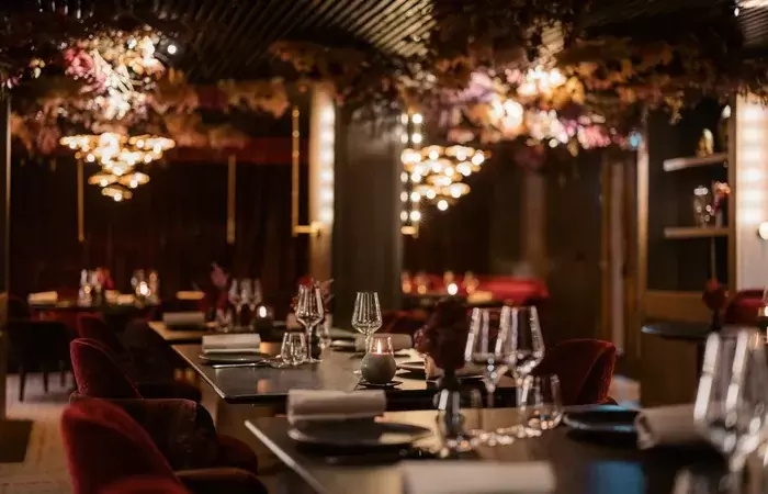 The dining room at Le Bottleneck, Le K2 Palace, Courchevel 1850