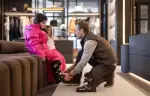 A guest having ski boots fitted at Le K2 Palace, Courchevel 1850