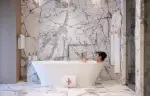 A bathroom in one of the Suites-Chalets at Le K2 Palace, Courchevel 1850