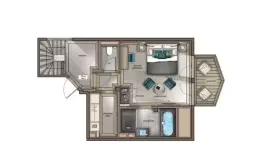 Floor plan of an Executive Room at Le K2 Altitude, Courchevel 1850