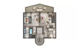 Floor plan of a Junior Suite at Le K2 Altitude, Courchevel 1850