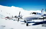 light aircraft on the snow at the Courchevel altiport