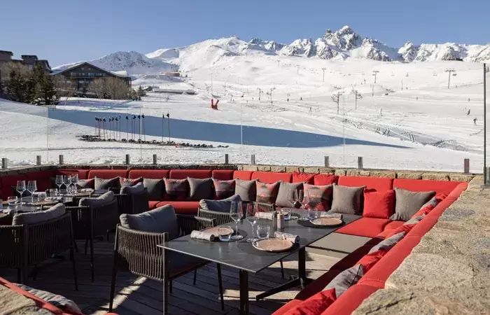 The terrace of Base Kamp by Ainata, Le K2 Altitude, Courchevel 1850