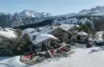 The hotel chalets at the edge of the piste at Le K2 Altitude, Courchevel 1850