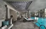 Loungers by the pool at the Goji Spa, Le K2 Altitude, Courchevel 1850