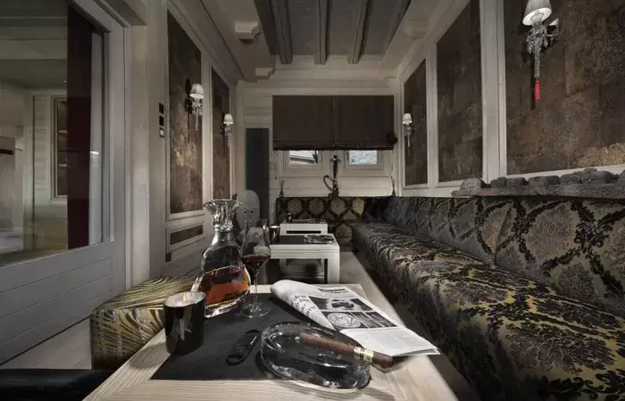 The Le Churchill Klub smoking room at Le K2 Altitude, Courchevel 1850