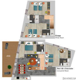Apartment 4 bedrooms 8 people duplex with fireplace or stove