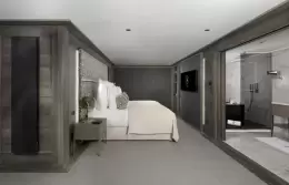 The living area in a Junior Suite at Le K2 Chogori, Val d'Isere