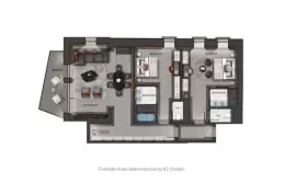 The floor plan of the Exclusive Suites at Le K2 Chogori, Val d'Isere