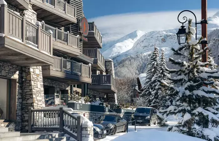 The hotel in the evening at Le K2 Chogori, Val d'Isere