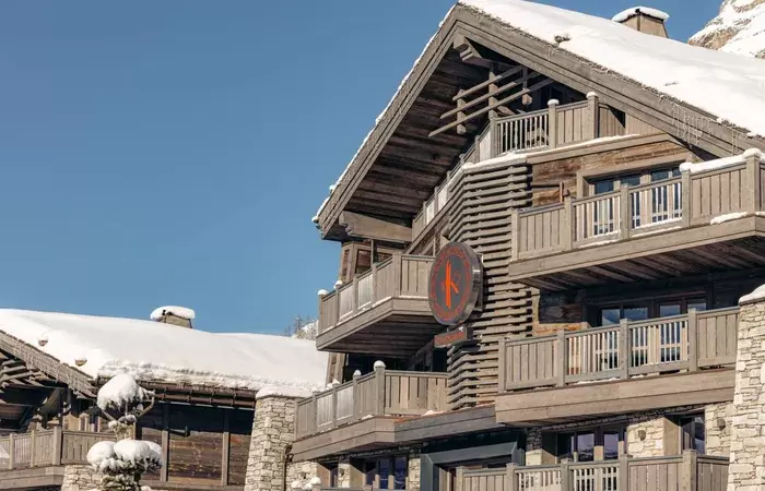 The hotel facade at Le K2 Chogori, Val d'Isere