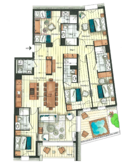 A12 - Apartment 4 bedrooms and 1 dormitory - 179 m²