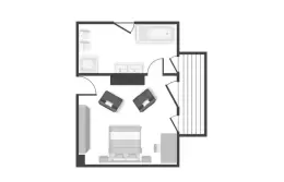 Floor plan of Deluxe Room 3 with balcony, Lys Martagon, Courchevel 1850