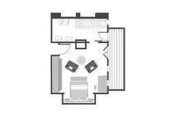 Floor plan of Deluxe Room 4 with balcony, Lys Martagon, Courchevel 1850
