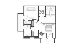Floor plan of Deluxe Room 2 with two balconies, Lys Martagon, Courchevel 1850