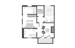 Floor plan of Junior Suite 1 with two bathrooms, Lys Martagon, Courchevel 1850