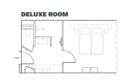 Floor plan of the Deluxe Room at Fahrenheit Seven Les Menuires