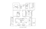 Floor plan of the ground floor with spa, cinema and ski room at No. 14 Verbier